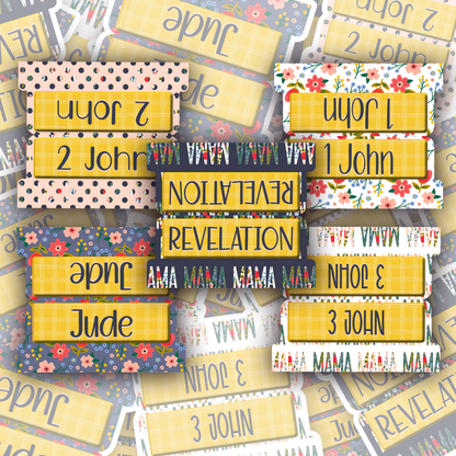 Mama Plaid Bible Tabs, Floral Pink Bible Book Tabs for Moms, Faith-Based Christian Gift, Scripture Tab Dividers for Women