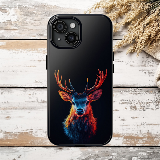 Colorful Buck, Deer Phone Case, Hunting Wildlife Tough Cover, Buck Antler Art, Nature Lover Gift, Stylish Deer Phone Case for iPhone & Samsung