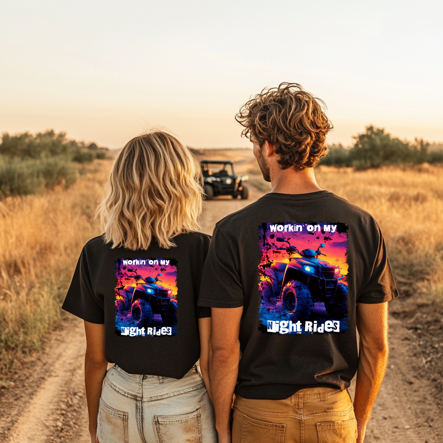 Workin' on my Night Ride Tee, ATV T-Shirt, Off-Road Adventure Tee, Four Wheeler Graphic Shirt, ATV Enthusiast Gift, Mud Riding T-Shirt