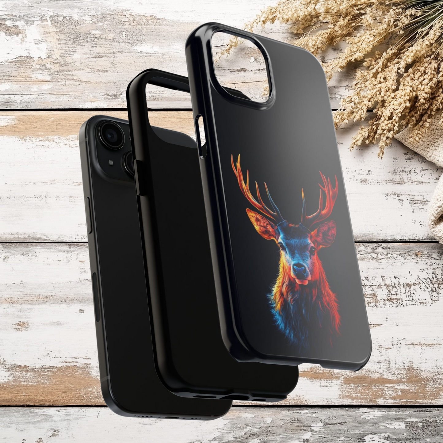 Colorful Buck, Deer Phone Case, Hunting Wildlife Tough Cover, Buck Antler Art, Nature Lover Gift, Stylish Deer Phone Case for iPhone & Samsung