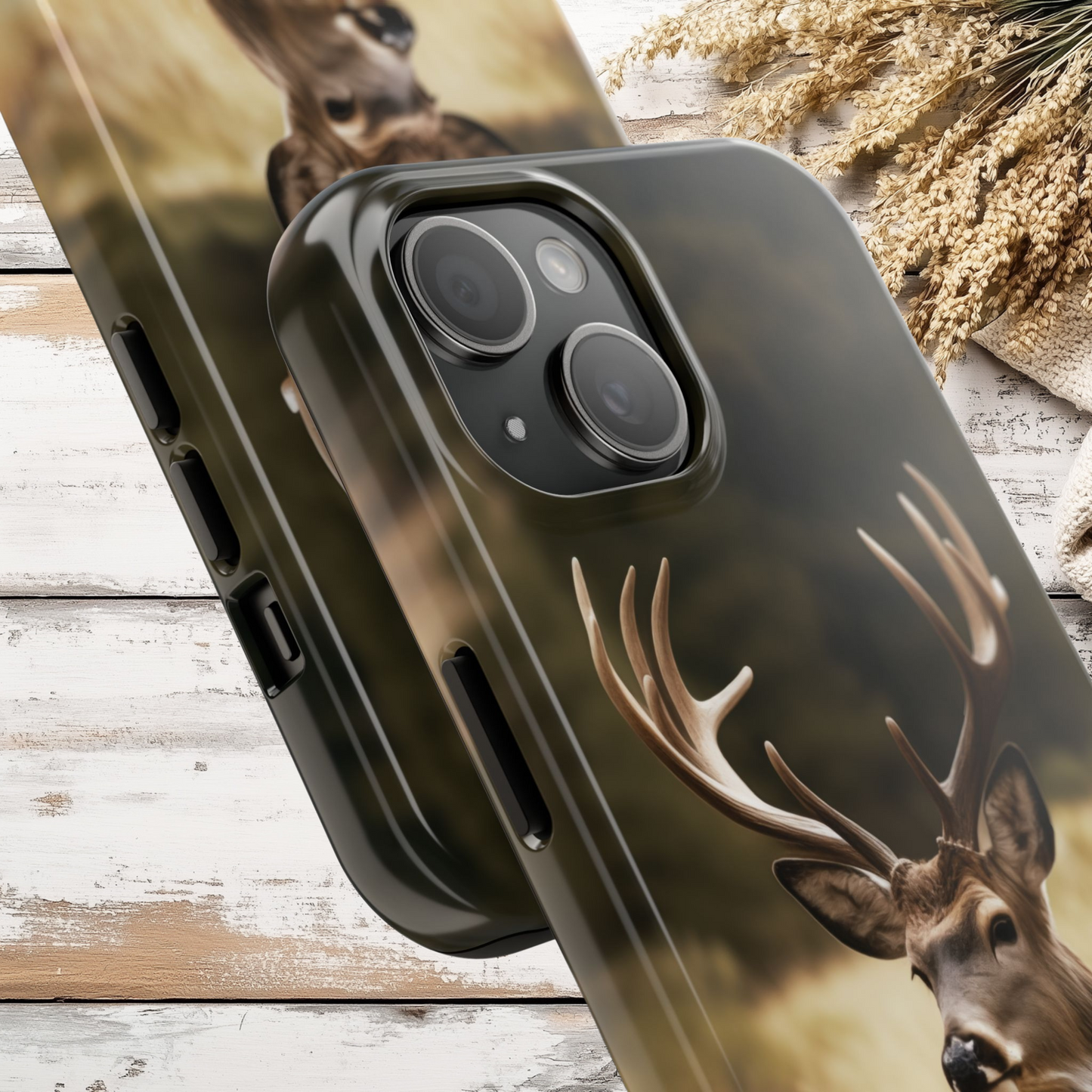 Buck Resting Phone Case, Antler Wildlife Protective Cover, iPhone Case, Samsung Case, Outdoorsman Gift