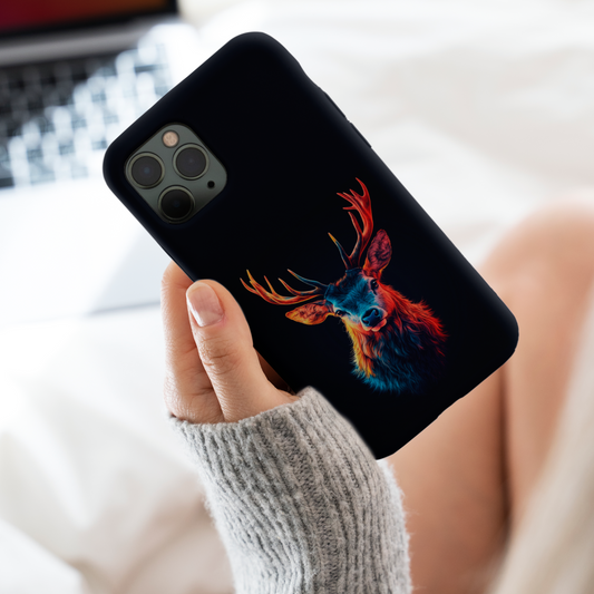 Colorful Buck, Deer Phone Case, Hunting Wildlife Tough Cover, Buck Antler Art, Nature Lover Gift, Stylish Deer Phone Case for iPhone & Samsung