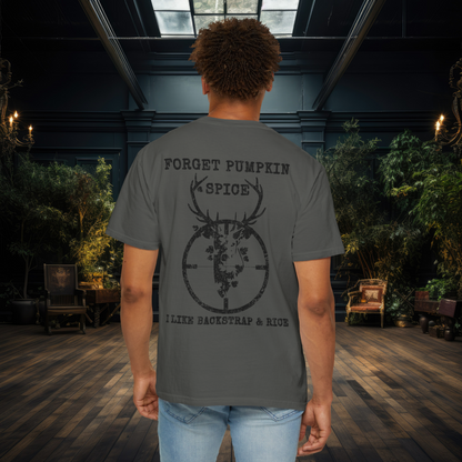 Forget Pumpkin Spice Hunting T-Shirt, Backstrap and Rice Deer Hunting Graphic Tee, Funny Fall Outdoorsman Apparel