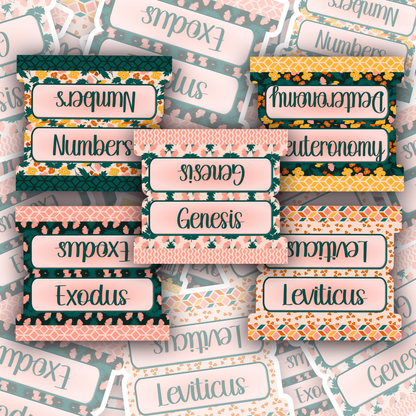 Peach Floral Bible Tabs | Bible Index Tabs for Women | Scripture Tabs for Journaling Bibles | Floral Christian Gifts