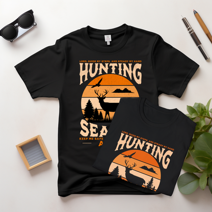 Hunting Season Prayer T-Shirt, Deer Hunting Graphic Tee, Christian Outdoor Shirt, Faith-Based Hunting Apparel, Amen Hunting Shirt