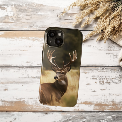 Buck Resting Phone Case, Antler Wildlife Protective Cover, iPhone Case, Samsung Case, Outdoorsman Gift