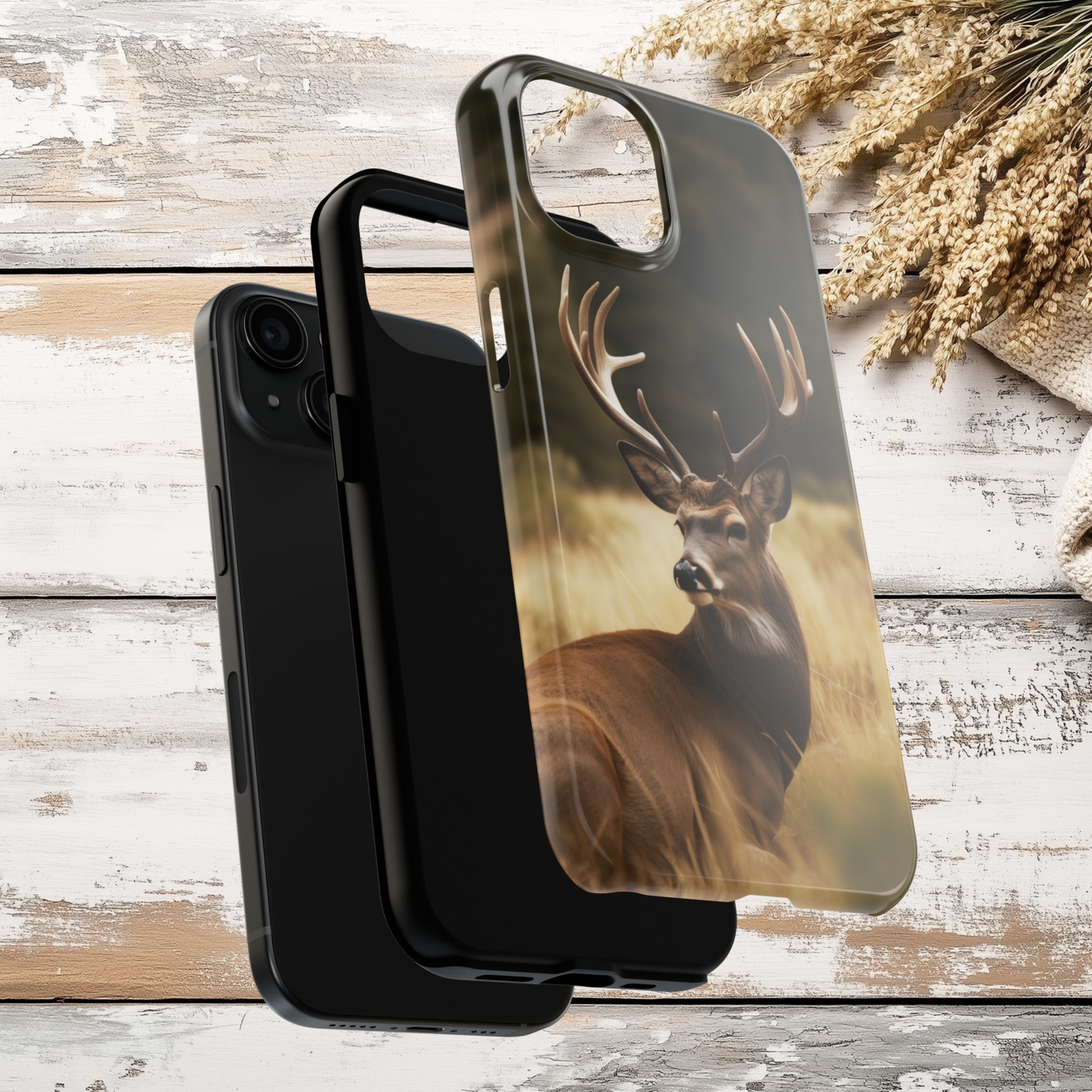 Buck Resting Phone Case, Antler Wildlife Protective Cover, iPhone Case, Samsung Case, Outdoorsman Gift