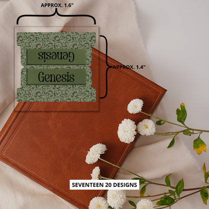 Olive Leopard Print Bible Tabs, Stylish Scripture Tabs for Bible Journaling & Study