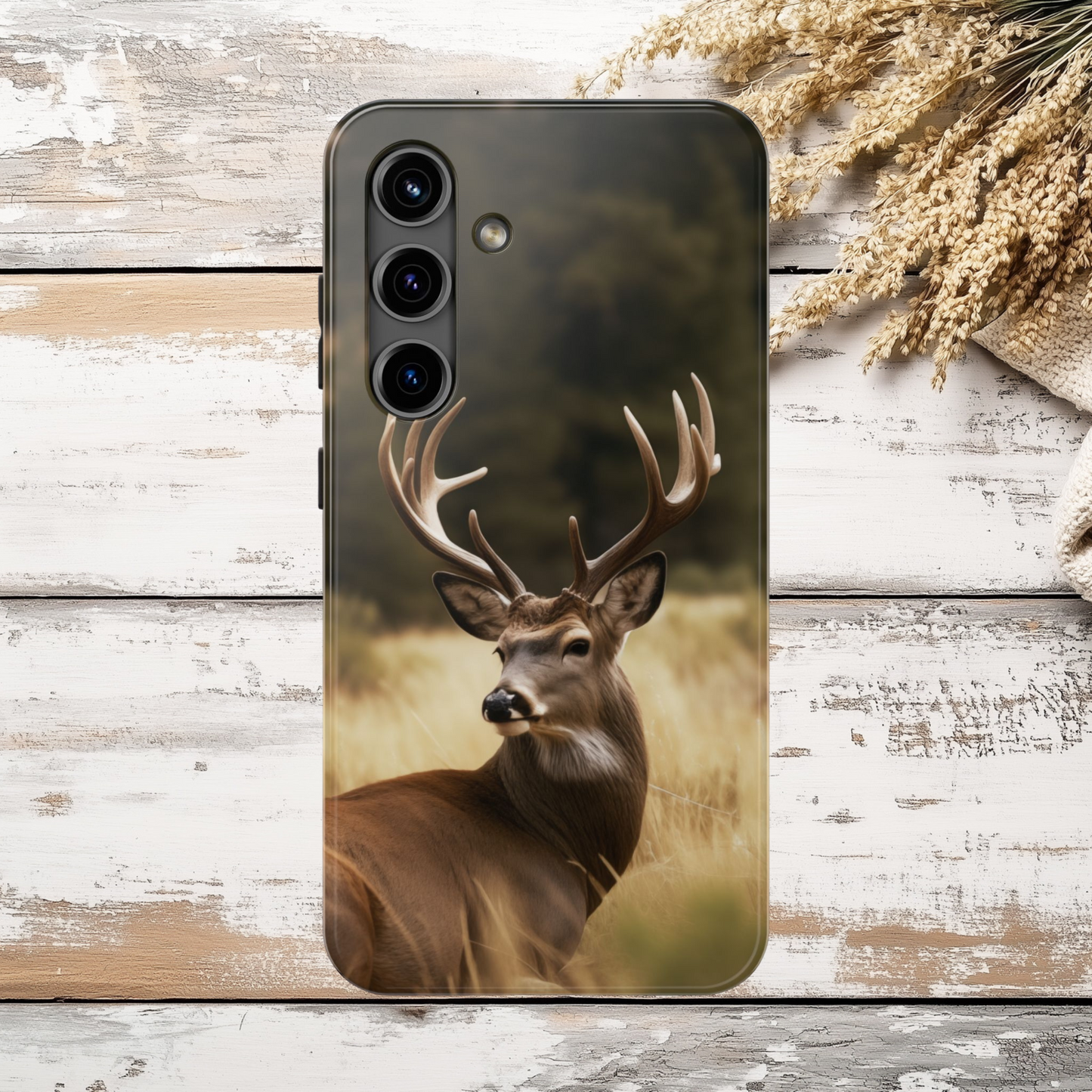 Buck Resting Phone Case, Antler Wildlife Protective Cover, iPhone Case, Samsung Case, Outdoorsman Gift