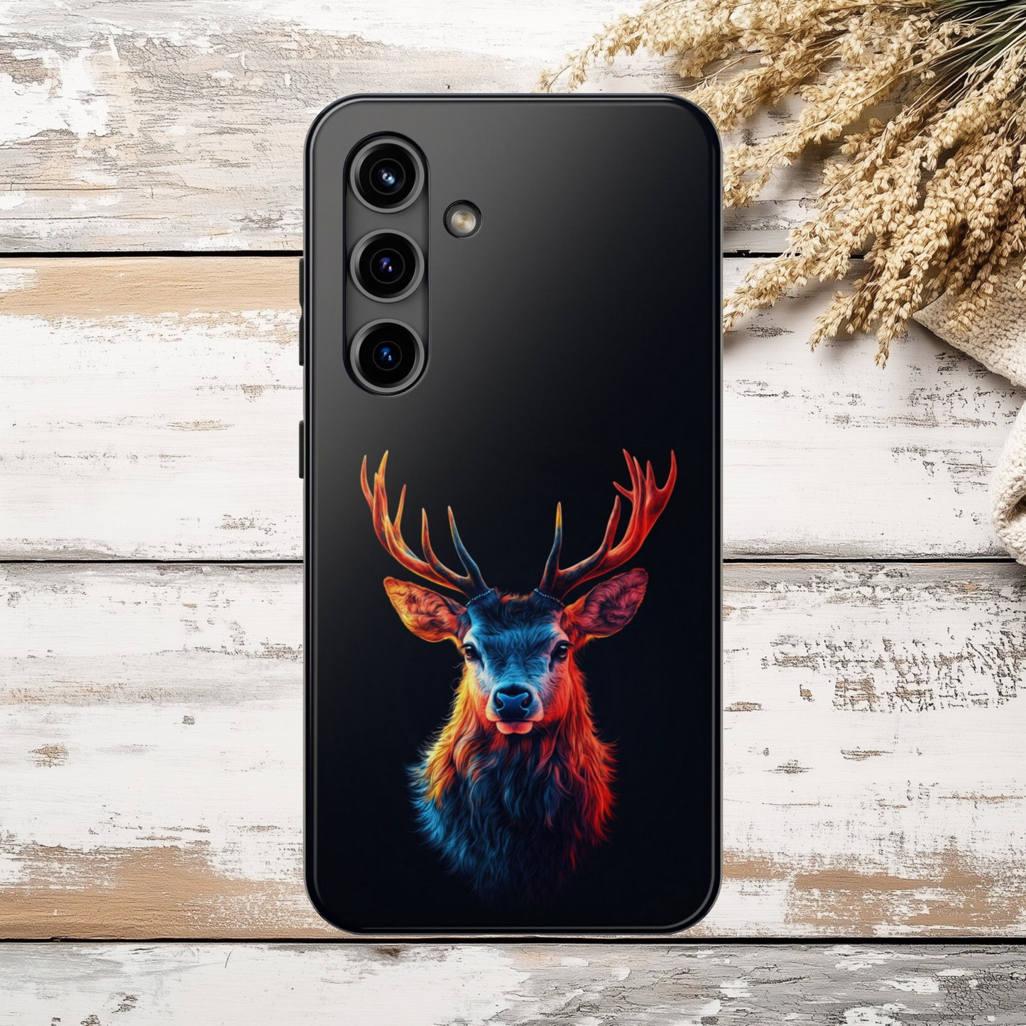 Colorful Buck, Deer Phone Case, Hunting Wildlife Tough Cover, Buck Antler Art, Nature Lover Gift, Stylish Deer Phone Case for iPhone & Samsung