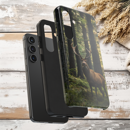 Majestic Deer Forest Phone Case, Nature Inspired Tough Case, iPhone Case, Samsung Case, Wildlife Protection Cover
