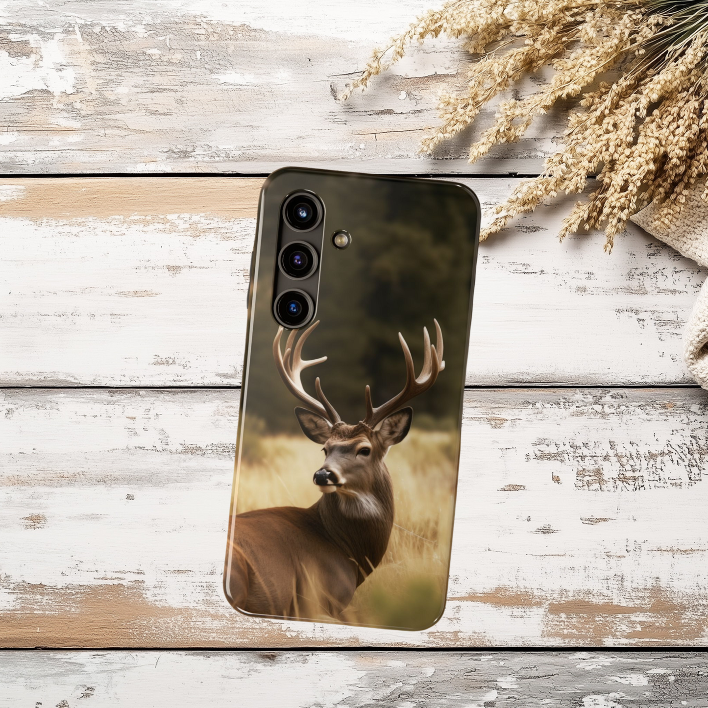 Buck Resting Phone Case, Antler Wildlife Protective Cover, iPhone Case, Samsung Case, Outdoorsman Gift