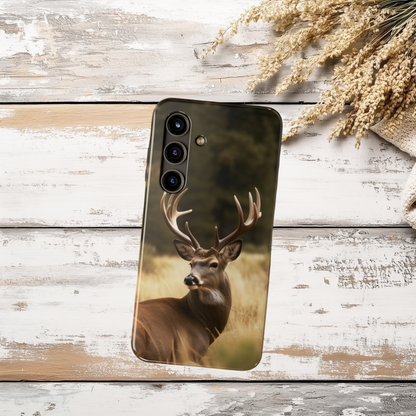 Buck Resting Phone Case, Antler Wildlife Protective Cover, iPhone Case, Samsung Case, Outdoorsman Gift