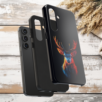 Colorful Buck, Deer Phone Case, Hunting Wildlife Tough Cover, Buck Antler Art, Nature Lover Gift, Stylish Deer Phone Case for iPhone & Samsung