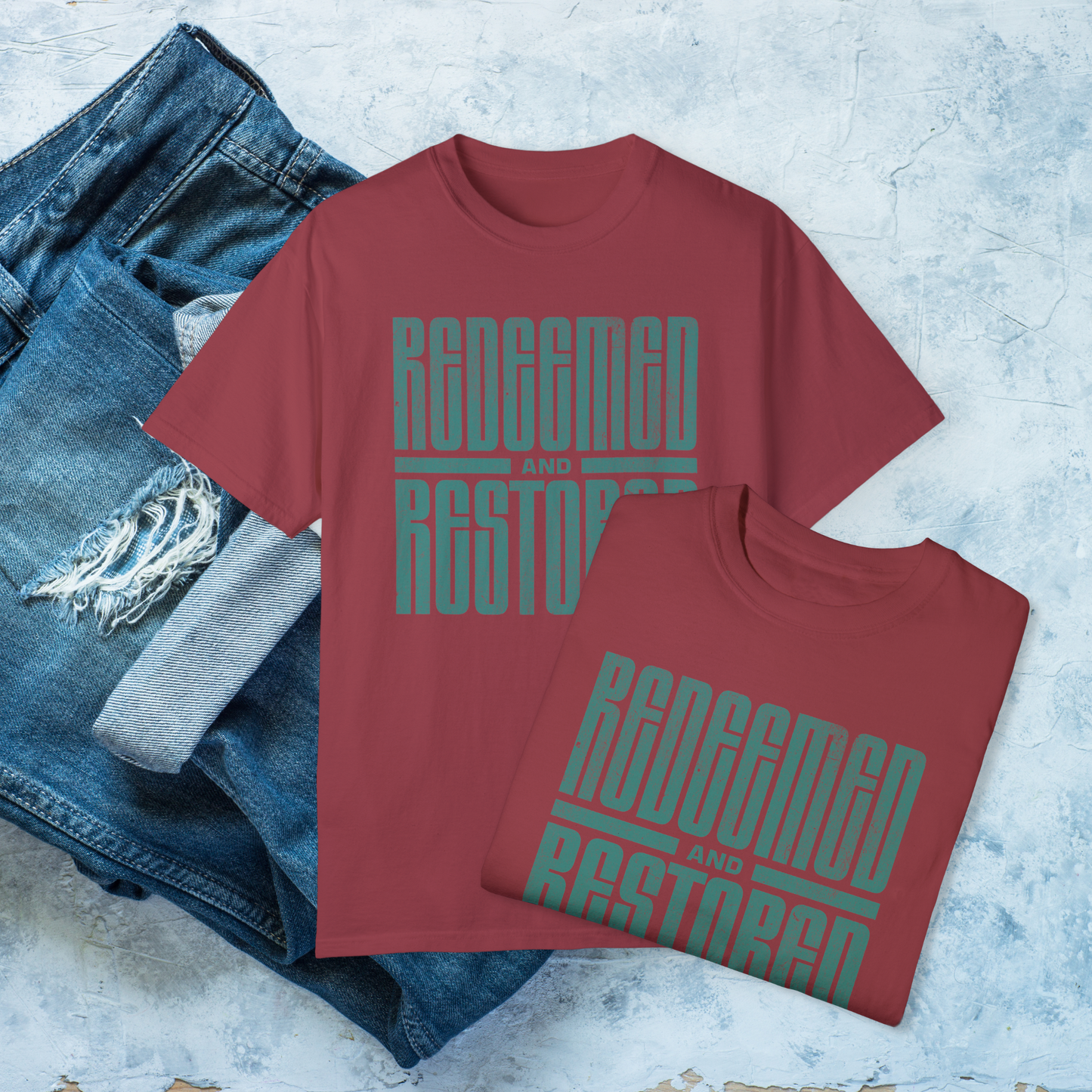 Redeemed and Restored T-Shirt, Christian Faith Tee, Religious Graphic Shirt, Bible Verse Apparel, Inspirational Jesus Shirt, Christian Gift
