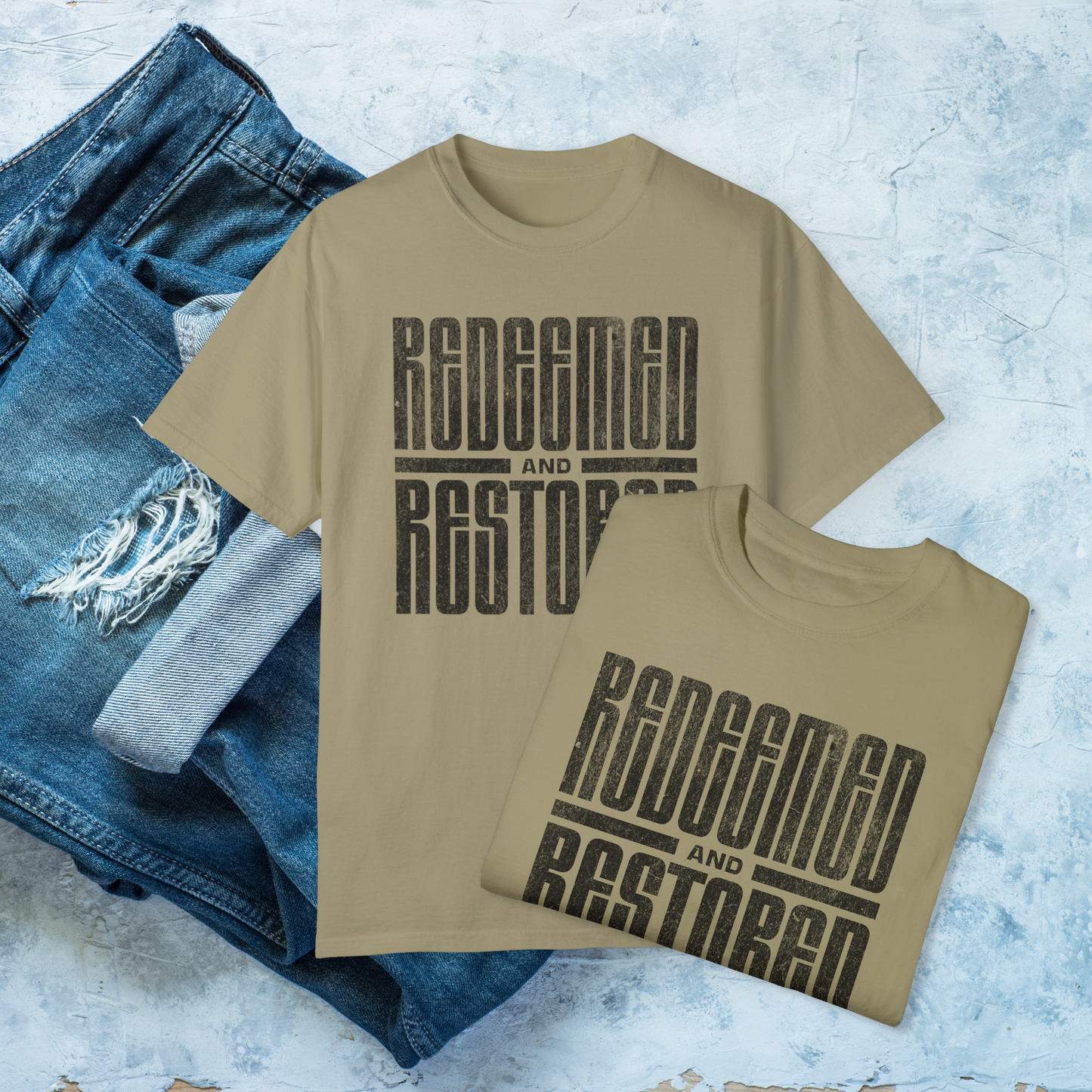 Redeemed and Restored T-Shirt, Christian Faith Tee, Religious Graphic Shirt, Bible Verse Apparel, Inspirational Jesus Shirt, Christian Gift