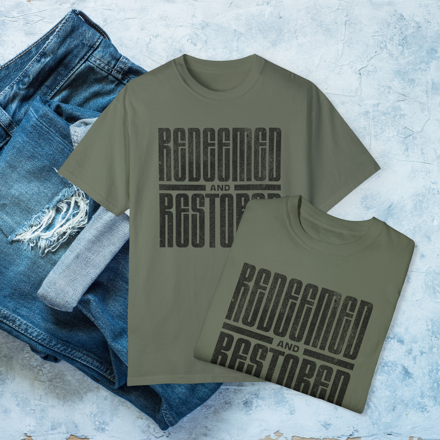 Redeemed and Restored T-Shirt, Christian Faith Tee, Religious Graphic Shirt, Bible Verse Apparel, Inspirational Jesus Shirt, Christian Gift