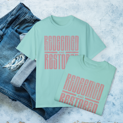 Redeemed and Restored T-Shirt, Christian Faith Tee, Religious Graphic Shirt, Bible Verse Apparel, Inspirational Jesus Shirt, Christian Gift