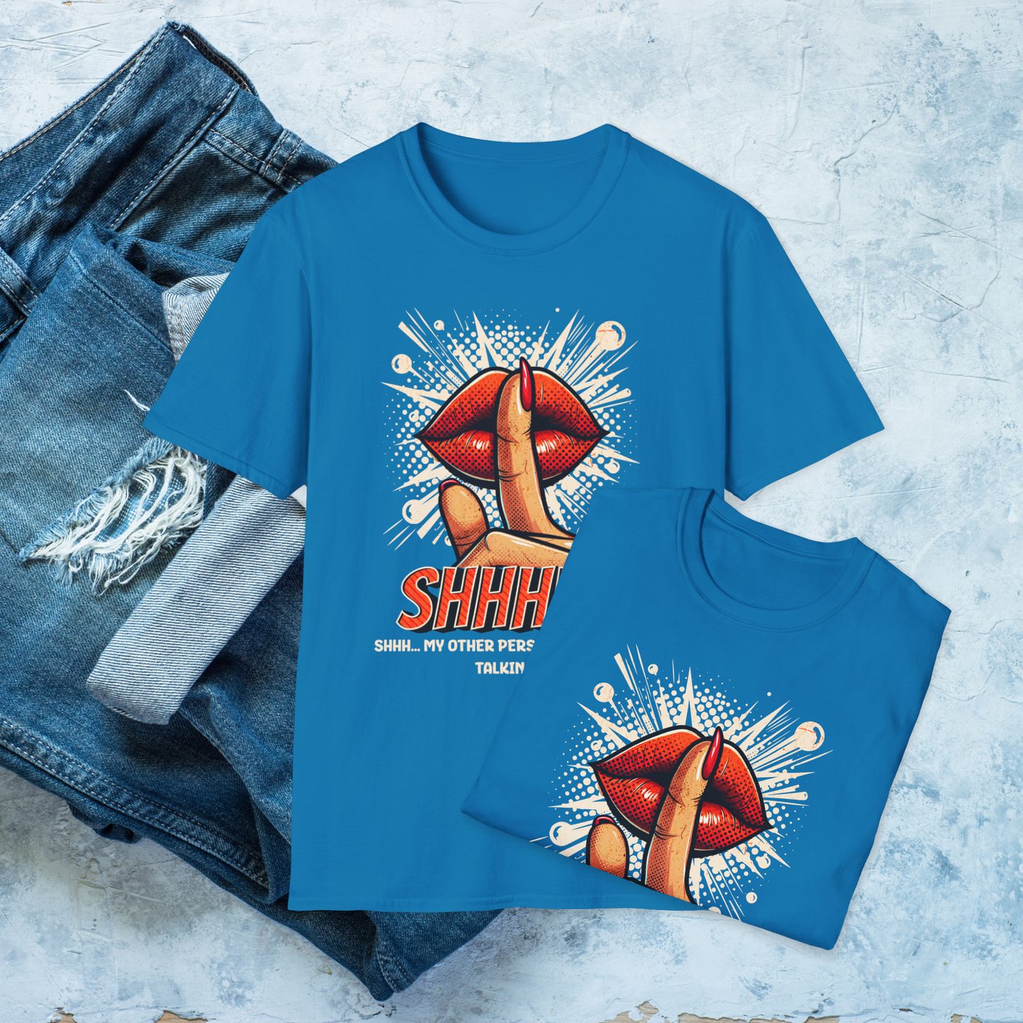 SHHH! Funny Personality T-Shirt, Pop Art Humor Tee, Unique Gift for Fun Personalities