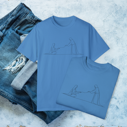 Minimalist Jesus and Woman T-Shirt, Your faith has healed you T-Shirt, Faith-Based Christian Tee, Inspirational Bible Shirt, Religious Line Art Tee