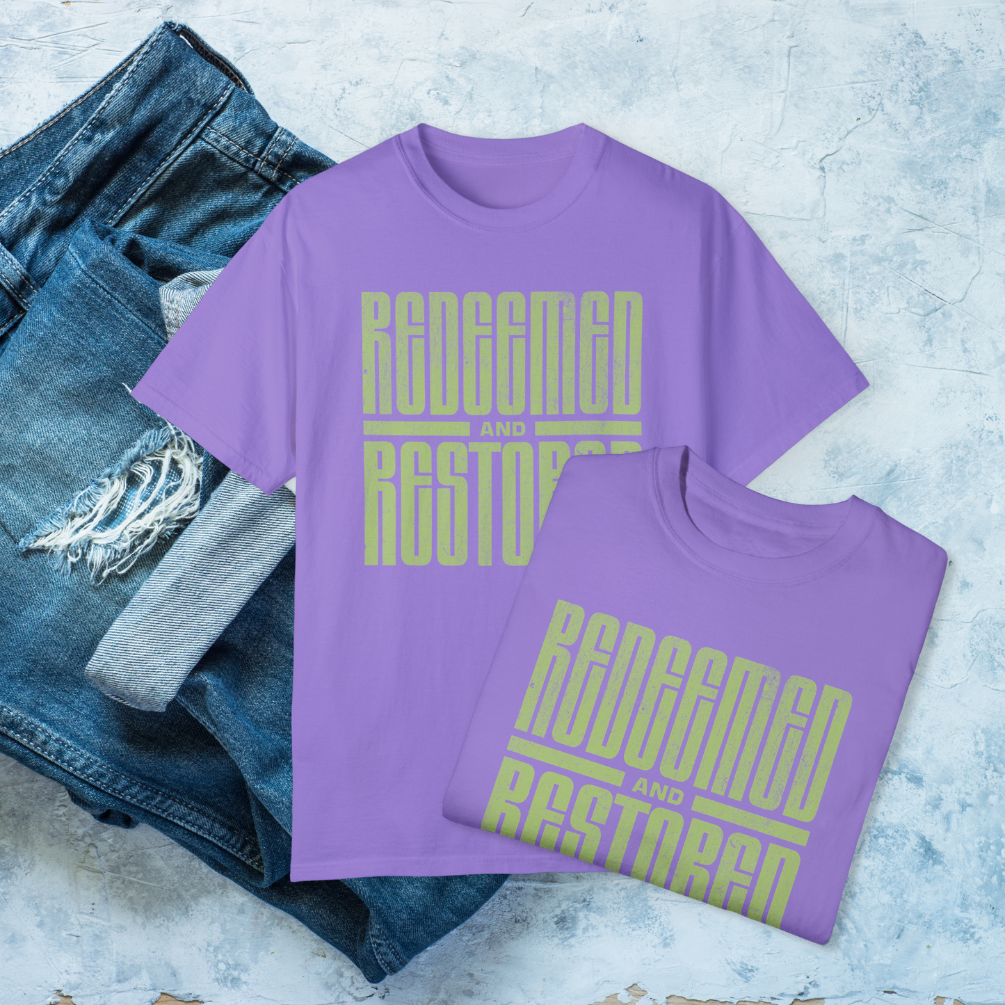 Redeemed and Restored T-Shirt, Christian Faith Tee, Religious Graphic Shirt, Bible Verse Apparel, Inspirational Jesus Shirt, Christian Gift