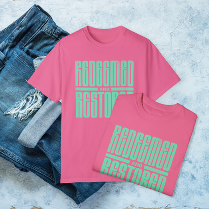 Redeemed and Restored T-Shirt, Christian Faith Tee, Religious Graphic Shirt, Bible Verse Apparel, Inspirational Jesus Shirt, Christian Gift