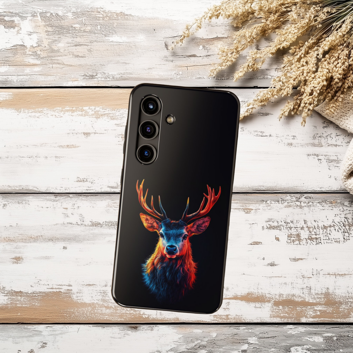 Colorful Buck, Deer Phone Case, Hunting Wildlife Tough Cover, Buck Antler Art, Nature Lover Gift, Stylish Deer Phone Case for iPhone & Samsung