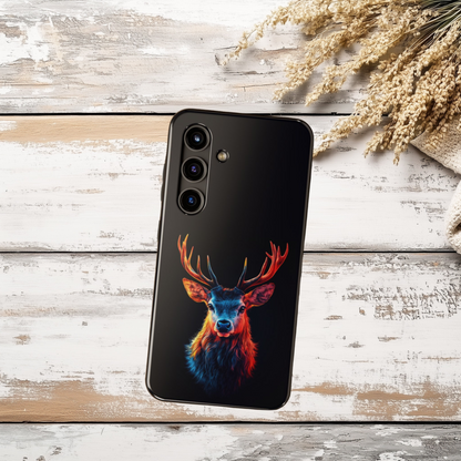 Colorful Buck, Deer Phone Case, Hunting Wildlife Tough Cover, Buck Antler Art, Nature Lover Gift, Stylish Deer Phone Case for iPhone & Samsung