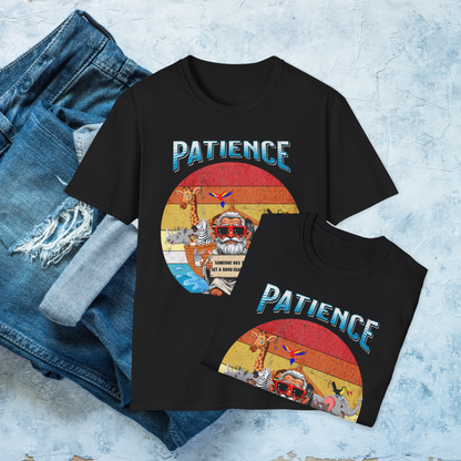 Vintage Patience Noah's Ark T-Shirt, Good Example Quote Tee, Animal Lovers Shirt, Humorous Bible Verse Tee, Retro Patience Graphic Shirt