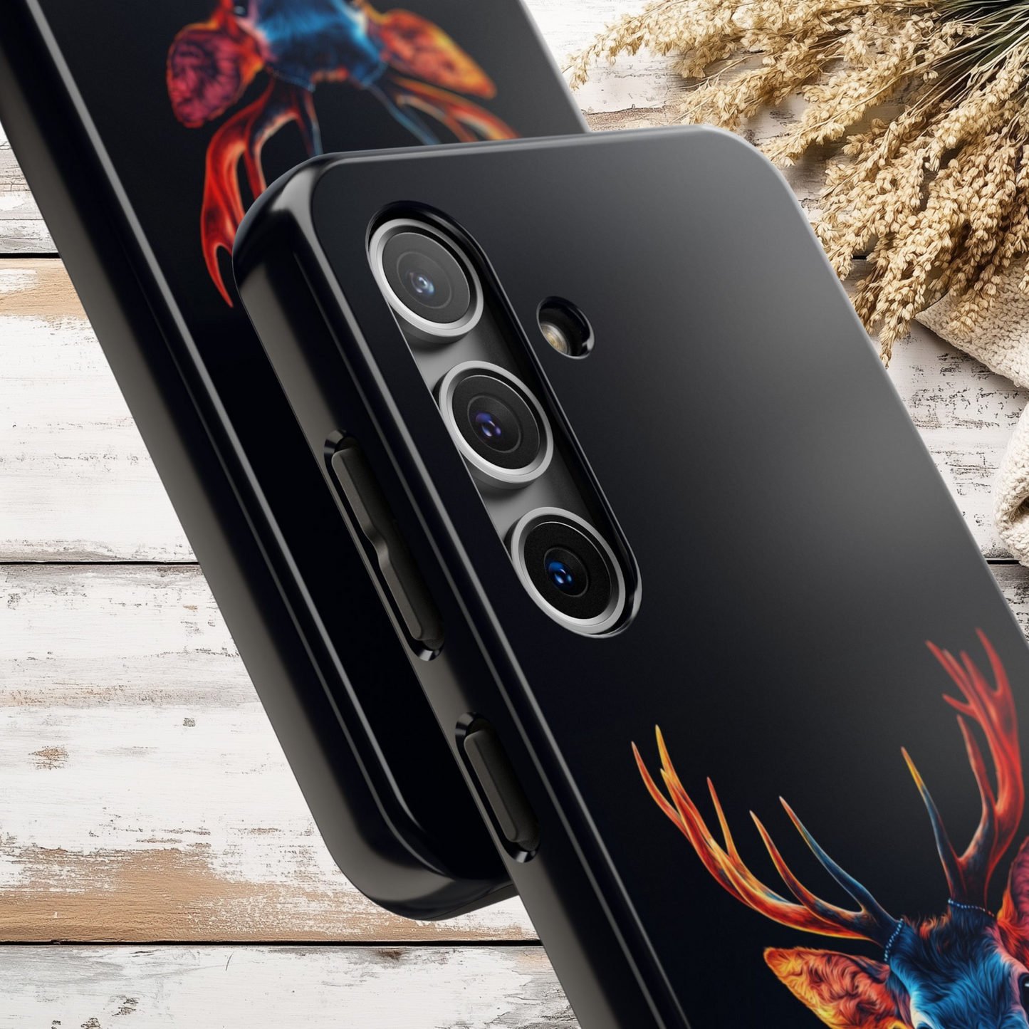 Colorful Buck, Deer Phone Case, Hunting Wildlife Tough Cover, Buck Antler Art, Nature Lover Gift, Stylish Deer Phone Case for iPhone & Samsung