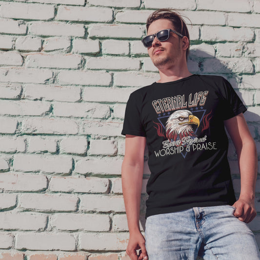 Eternal Life Spirit Revival Tee, Christian Eagle Worship Shirt, Praise & Worship T-Shirt, Bold Faith Graphic Unisex Tee, Revival Apparel