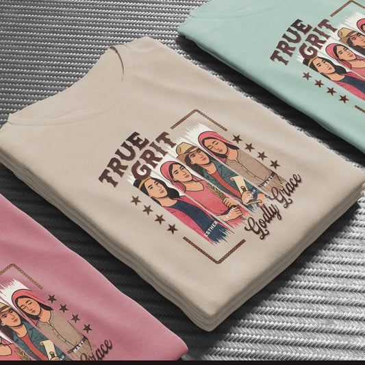 True Grit Godly Grace T-Shirt, Women of the Bible Tee, Christian Western Faith Shirt, Esther Ruth Deborah Mary Graphic Tee