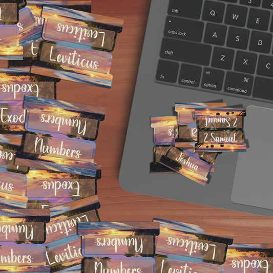 Tropical Sunset Bible Tabs, Bible Book Tabs, Scripture Divider Tabs, Sunset-Themed Bible Tabs