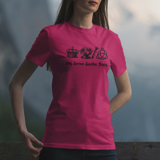 Gospel Message Tee, Christian Shirt, King Jesus, Basin & Towel, Nail, Trinity Symbol
