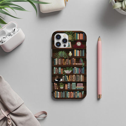 Books of the Bible Bookshelf Phone Case – Faith-Based Scripture Design for iPhone, Samsung, Pixel | Christian Book Stack Case
