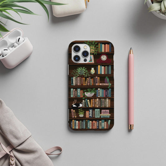 Books of the Bible Bookshelf Phone Case – Faith-Based Scripture Design for iPhone, Samsung, Pixel | Christian Book Stack Case