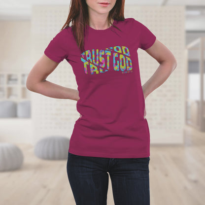 Trust God Christian Shirt, Modern Bold Faith Tee, MSTRD SD Co. Religious Graphic T-Shirt, Bible Verse Inspired Apparel